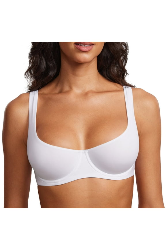 Women's Unlined Balconette Bra Underwire Supportive Plus Size Bras