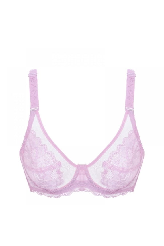 Women's Unlined Bralettes,Floral See Through Sheer Mesh Bra Sexy Underwear Bralettes Plus Size,34A-42E