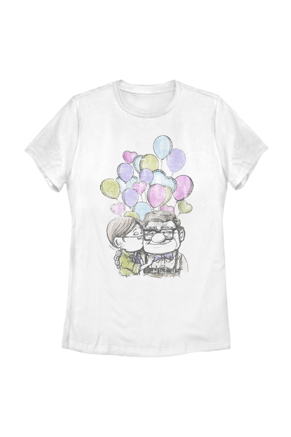 Women's Up Carl And Ellie Love Graphic Tee White 2X Large