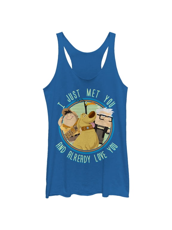Women's Up Dug Already Love You Racerback Tank Top Royal Blue Heather Small
