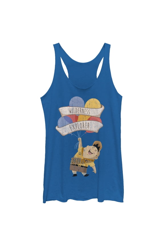 Women's Up Russell Wilderness Explorer  Racerback Tank Top Royal Blue Heather X Large