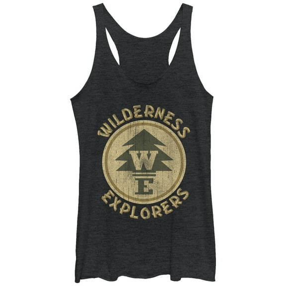 Women's Up Wilderness Explorer Badge  Racerback Tank Top Black Heather X Large