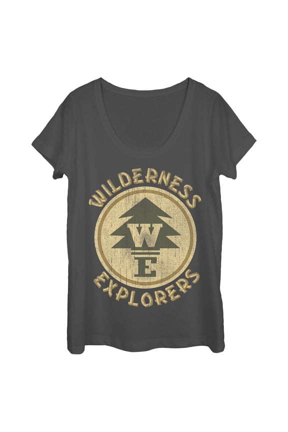 Women's Up Wilderness Explorer Badge  Scoop Neck Charcoal Small