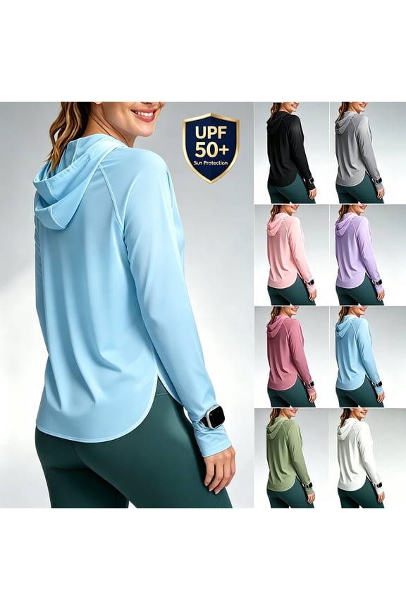 Women's Upf 50+ Lightweight Long Sleeve Hooded Sports Top Hoodie Pullover with Raglan Sleeves for Hiking Running Workout Outdoor Athletic Activewear | Ihhxva,Army Green L