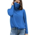 thumbnail image 1 of Women's Upf 50+ Sun Protection Hoodie Jacket Rash Guard UV SPF T-Shirts with Mask Upf 50+ Long Sleeve Tee Shirts Quick Dry Athletic Stretch Sun-Protective Clothing with Thumb Holes SPF Tops Outdoor, 1 of 5