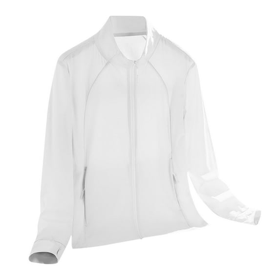 Women's Upf 50+ Sun Protection Jacket Front Zipper Upf 50+ Long Sleeve Blouses Rash Guard Trends Lightweight Tee Shirts Fishing Hiking Swim Cover Up for Women