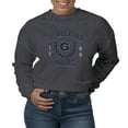 thumbnail image 1 of Women's Uscape Apparel  Black Georgetown Hoyas Laurels Fleece Crop Pullover Sweatshirt, 1 of 1
