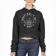 thumbnail image 1 of Women's Uscape Apparel Black UAlbany Great Danes Circle Scene Cropped Pullover Hoodie, 1 of 1