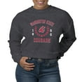 thumbnail image 1 of Women's Uscape Apparel  Black Washington State Cougars Laurels Fleece Crop Pullover Sweatshirt, 1 of 1