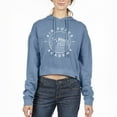 thumbnail image 1 of Women's Uscape Apparel Blue Air Force Falcons Circle Scene Cropped Pullover Hoodie, 1 of 1