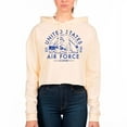 thumbnail image 1 of Women's Uscape Apparel Cream Air Force Falcons Circle Scene Raw Edge Cropped Pullover Hoodie, 1 of 1