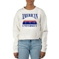 thumbnail image 1 of Women's Uscape Apparel Cream American University Eagles Pigment Dyed Local Skyline Fleece Crop Crewneck Sweatshirt, 1 of 1