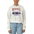 thumbnail image 1 of Women's Uscape Apparel Cream Bucknell Bison Pigment Dyed Local Skyline Fleece Cropped Pullover Hoodie, 1 of 1