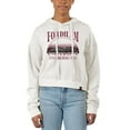 thumbnail image 1 of Women's Uscape Apparel Cream Fordham Rams Pigment Dyed Local Skyline Fleece Cropped Pullover Hoodie, 1 of 1