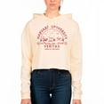 thumbnail image 1 of Women's Uscape Apparel Cream Harvard Crimson Circle Scene Raw Edge Cropped Pullover Hoodie, 1 of 1