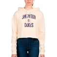 thumbnail image 1 of Women's Uscape Apparel Cream James Madison Dukes Fleece Cropped Pullover Hoodie, 1 of 1
