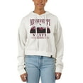 thumbnail image 1 of Women's Uscape Apparel Cream Mississippi State Bulldogs Pigment Dyed Local Skyline Fleece Cropped Pullover Hoodie, 1 of 1