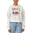thumbnail image 1 of Women's Uscape Apparel Cream Nebraska Huskers Pigment Dyed Local Skyline Fleece Cropped Pullover Hoodie, 1 of 1