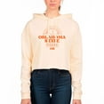 thumbnail image 1 of Women's Uscape Apparel Cream Oklahoma State Cowboys Fleece Crop Hoodie, 1 of 1