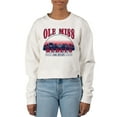 thumbnail image 1 of Women's Uscape Apparel Cream Ole Miss Rebels Pigment Dyed Local Skyline Fleece Crop Crewneck Sweatshirt, 1 of 1