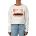 thumbnail image 1 of Women's Uscape Apparel Cream Oregon State Beavers Pigment Dyed Local Skyline Fleece Crop Crewneck Sweatshirt, 1 of 1
