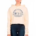 thumbnail image 1 of Women's Uscape Apparel Cream Tennessee Chattanooga Mocs Circle Scene Raw Edge Cropped Pullover Hoodie, 1 of 1