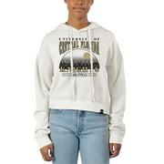 Women's Uscape Apparel Cream UCF Knights Pigment Dyed Local Skyline Fleece Cropped Pullover Hoodie