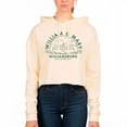 thumbnail image 1 of Women's Uscape Apparel Cream William & Mary Tribe Circle Scene Raw Edge Cropped Pullover Hoodie, 1 of 1