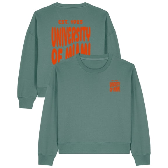 Women's Uscape Apparel Green Miami Hurricanes Cloud Sweatshirt
