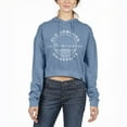 thumbnail image 1 of Women's Uscape Apparel Light Blue Old Dominion Monarchs Pigment Dyed Fleece Cropped Pullover Hoodie, 1 of 1