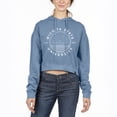 thumbnail image 1 of Women's Uscape Apparel Light Blue Wichita State Shockers Pigment Dyed Fleece Cropped Pullover Hoodie, 1 of 1