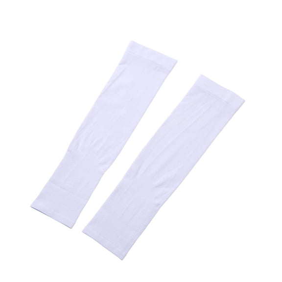 Women's Uv Sun Protection Arm Sleeves Men Cooling Long Hand Sleeve Thin Slim Spandex Fit Running Outdoor Arm Covers White One Size