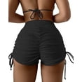 thumbnail image 1 of Women's V Cross High Waisted Swim Shorts Ruched Side Tie Boy Shorts Swimsuit Bottoms with Liner, 1 of 6