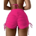 thumbnail image 1 of Women's V Cross High Waisted Swim Shorts Ruched Side Tie Boy Shorts Swimsuit Bottoms with Liner, 1 of 6