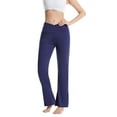 thumbnail image 1 of Women's V Crossover High Waisted Flare Workout Pants Leggings Tummy Control Split Yoga Pants, 1 of 7