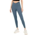 thumbnail image 1 of Women's V Cut Cross Waist Yoga Leggings with Pockets High Rise Workout Pants, 1 of 6