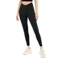 thumbnail image 1 of Women's V Cut Cross Waist Yoga Leggings with Pockets High Rise Workout Pants, 1 of 6