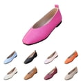 thumbnail image 1 of Women’s V-Cut Litchi Grain Square Toe Ballet Flats, Comfort Slip On Shoes, Lightweight Footwear, Casual & Office Everyday Wear,41, 1 of 6