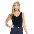 thumbnail image 1 of Women's V-Neck Basic Tank Top Bodysuit, Black, One Size, 1pc., 1 of 4