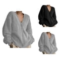 thumbnail image 1 of "Women's V Neck Blend Knit Cardigan Casual Open Front Sweater For Fall And Winter Loose Fit Solid Color" Cardigan Sweaters for Women, 1 of 2