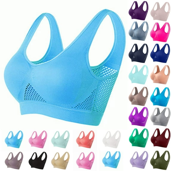 Women's V Neck Bra Padded Seamless Adjustable Straps Bralettes Everyday Basic Sleeping Bras Multiple Pack Wirefree Yoga Bra With Removable Pads