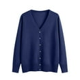 thumbnail image 1 of Women's V Neck Button Cardigan Ladies Dressy Casual Sweater Long Sleeve Soft Cardigans, 1 of 8