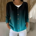 thumbnail image 1 of Women's V Neck Button down Long Sleeve Cardigan Lightweight Casual Loose Soft Gradient Knit Sweater Coat New Sky Blue XL, 1 of 6