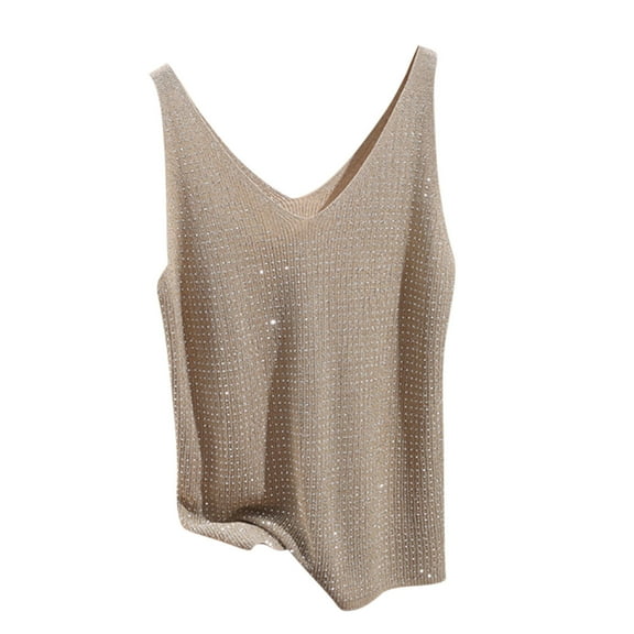 Women’s V Neck Camisole Tank Top Summer Sleeveless Tunic Casual Basic Shirts Beach Vacation Outfits