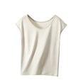 thumbnail image 1 of Women's V Neck Cap Sleeve Loose Fit Top Lightweight Breathable Stretch Basic Layering Shirt Comfy Sleepwear Pajama Blouse L-4XL Khaki, 1 of 6