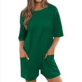 thumbnail image 1 of Women's V Neck Casual Short Sleeve Romper Reversible, Oversized Tee Style, Athletic Workout, with Pockets, 60% Polyester 35% [Missing Material] 5% Spandex, 1 of 5