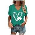 thumbnail image 1 of Women's V - Neck Casual Soft Tee Top, Ideal for Everyday Wear, 1 of 4