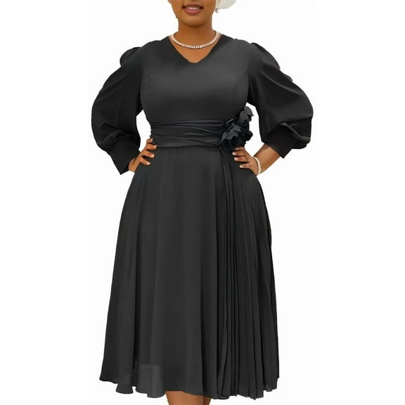 Women's V Neck Dress Bridesmaid Dresses Pleated Formal A-Line Wedding Dresses