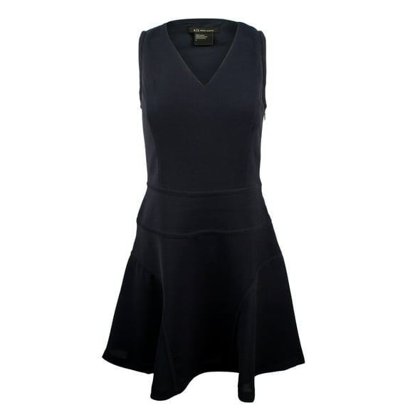 Women's V Neck Fit And Flare Dress-DB-0