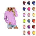 thumbnail image 1 of Women's V Neck Sweatshirt, Soft Long Sleeve Casual Pullover with Pockets, Oversized Loose Fit Comfortable Winter Top for Fall and Daily Wear, 1 of 5